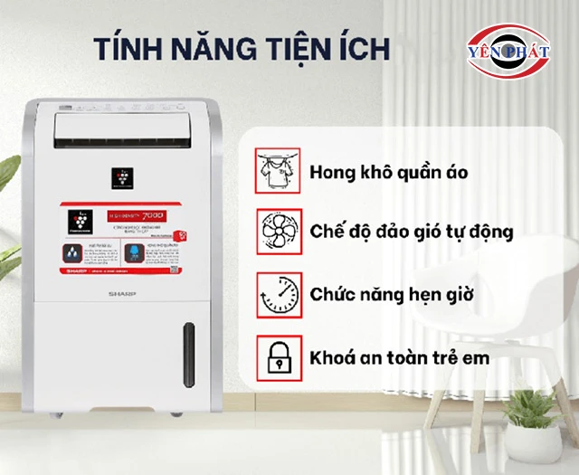 tính năng của máy hút ẩm Sharp DW D20A W