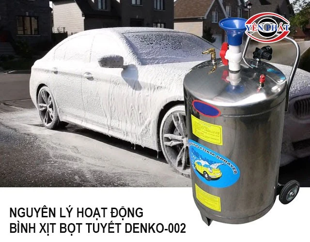  cách Bình xịt bọt tuyết DENKO-002 hoạt động