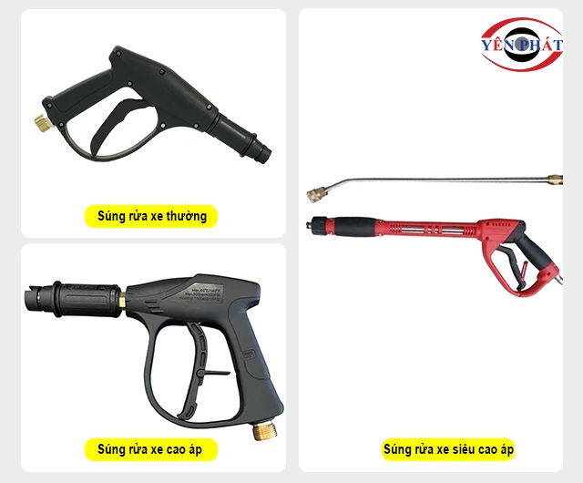 phân loại súng rửa xe Theo áp lực