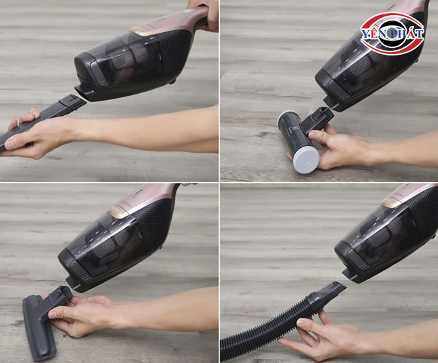 lắp phụ kiện đi kèm máy hút bụi