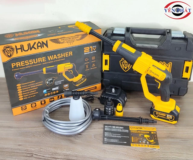 Máy phun xịt rửa xe pin Hukan