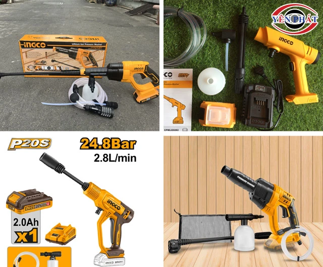 Máy phun rửa xe dùng pin Ingco