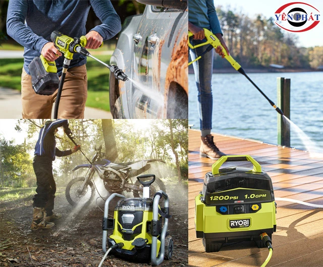 Máy rửa xe cầm tay dùng pin Ryobi