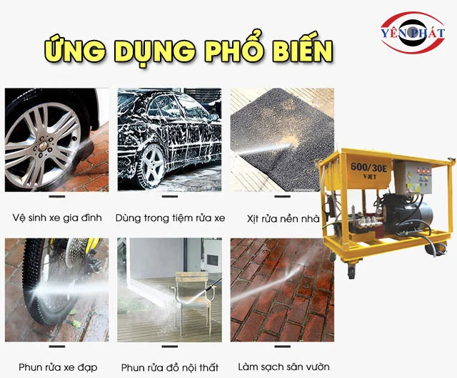 ứng dụng của máy rửa xe V-JET 600/30