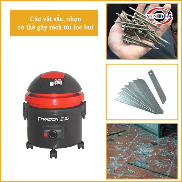 Không hút các vật sắc nhọn