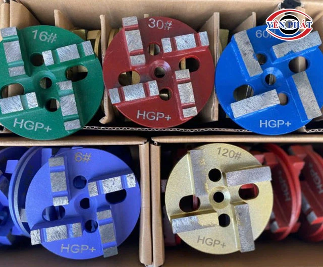 đĩa mài bê tông 4 thanh HPG 4 inch đã dạng đầu số