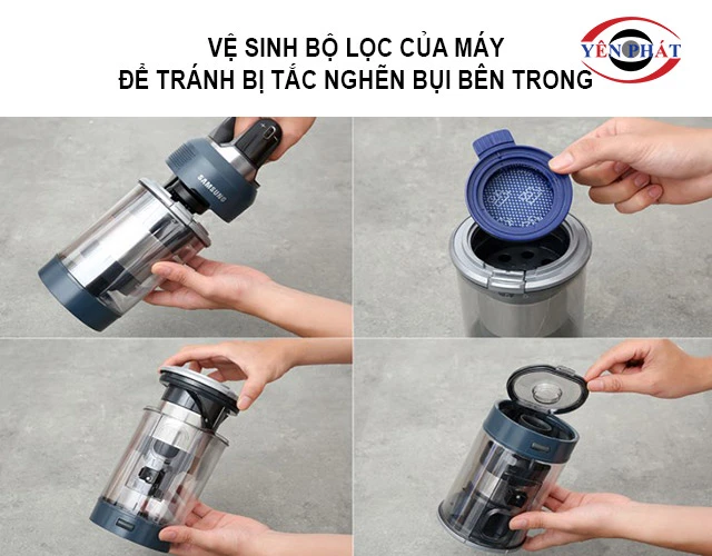 vệ sinh bộ lọc của máy
