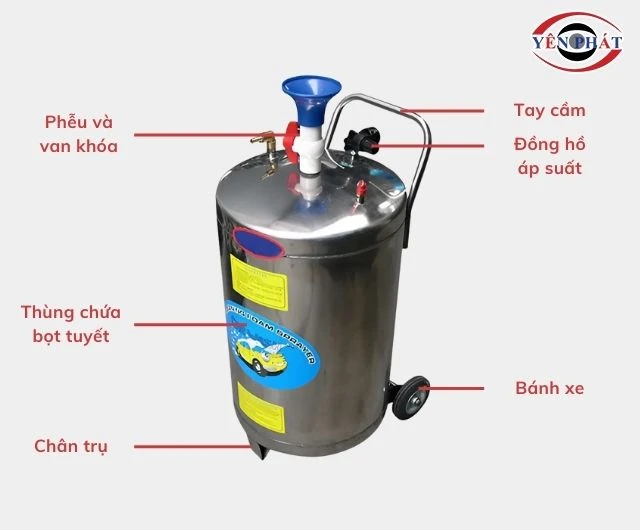 Bình xịt bọt tuyết DENKO-003 có cấu tạo đơn giản