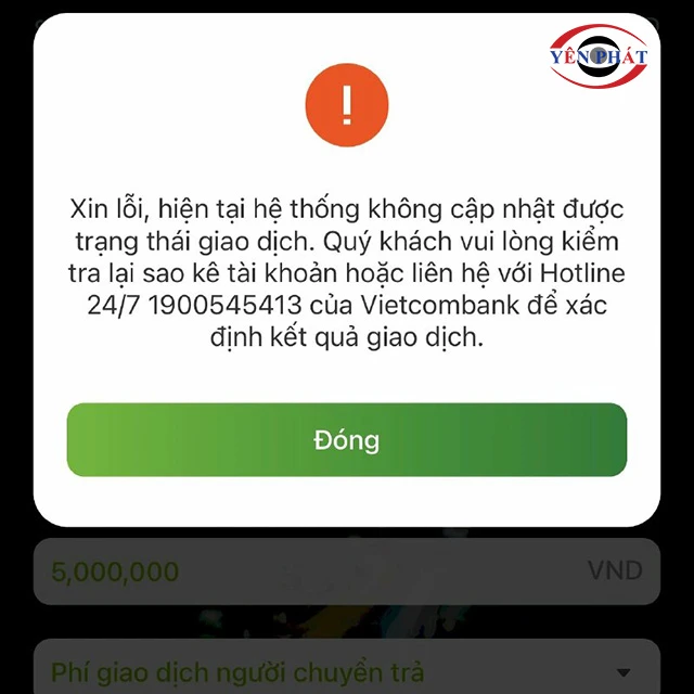 Giao dịch không thành công