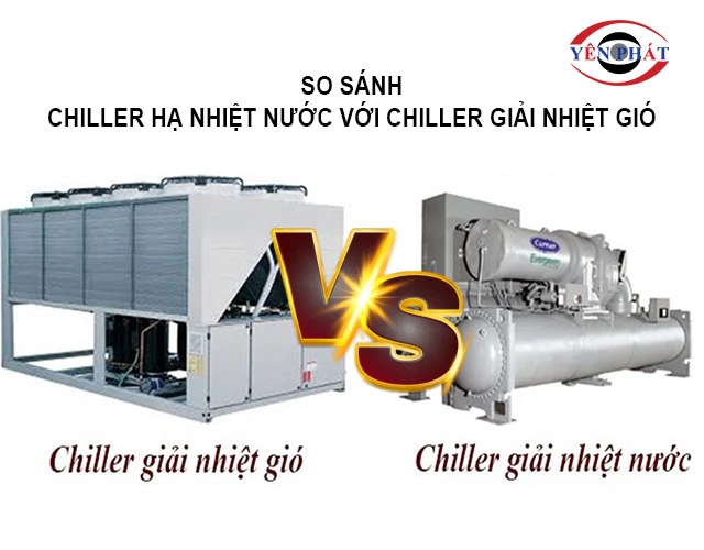 So sánh chiller hạ nhiệt nước với chiller gió
