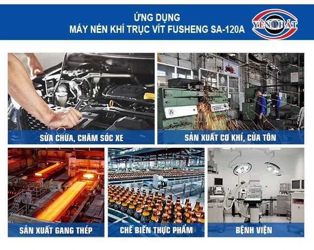 ứng dụng của Máy nén khí trục vít Fusheng SA-120A