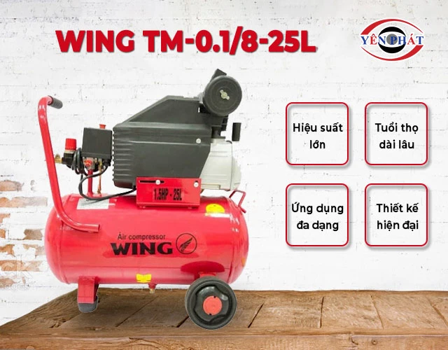 ưu điểm của Máy nén khí Wing TM-0.1/8-25L - 1.5HP