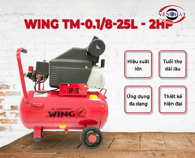 ưu điểm của máy nén khí Wing TM-0.1/8-25L - 2HP