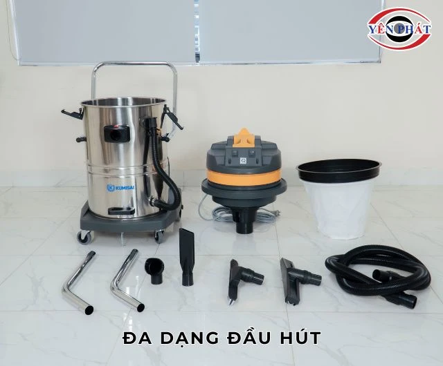 Máy hút bụi 50L có nhiều đầu hút tiện lợi