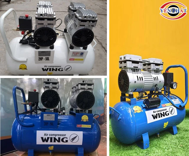 Đầu nén khí không dầu giảm âm Wing OF750 lắp trên nhiều máy nén khí