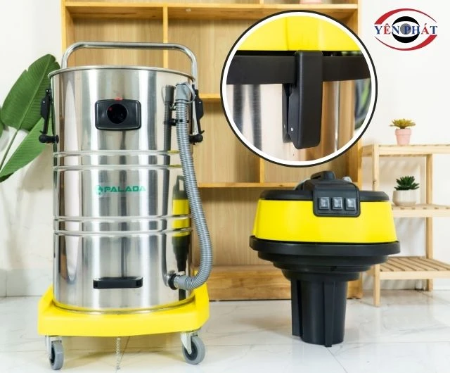 Máy hút bụi Palada PD803J có khóa chốt an toàn ở phần nắp máy