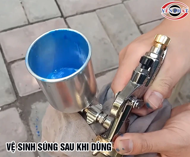 Cách sử dụng máy nén khí phun sơn vệ sinh súng sau khi dùng