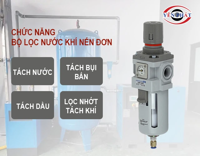 chức năng của bộ lọc nước khí nén đơn loại lớn
