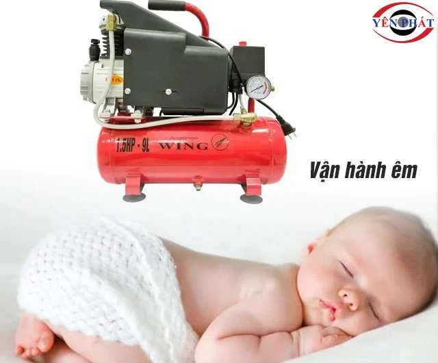 máy nén khí mini 9L êm ái