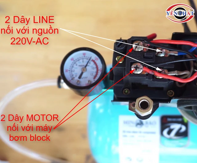 Hướng dẫn nối dây điện máy nén khí không dầu 