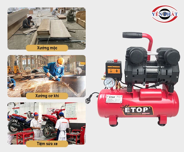 Ứng dụng của máy nén khí Etop