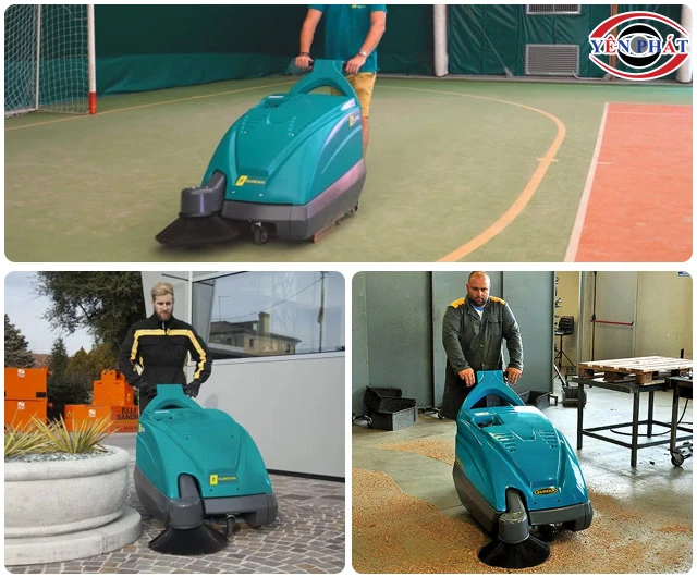 Ứng dụng xe quét rác nhà xưởng đẩy tay Kobra 550 EB