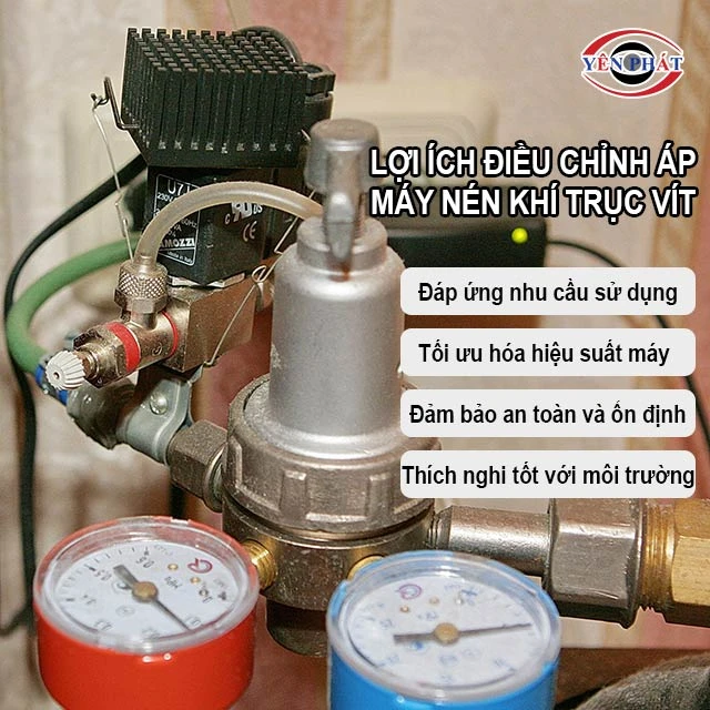 lợi ích điều chỉnh áp máy nén khí trục vít