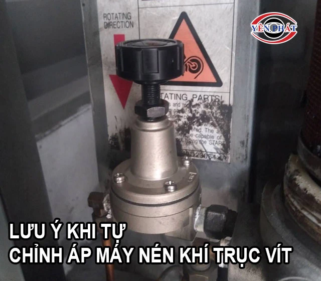 Lưu ý khi tự chỉnh áp máy nén khí trục vít