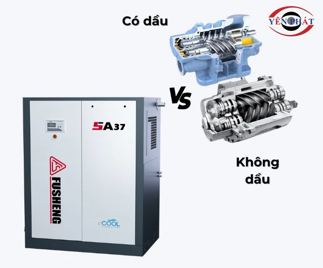 Có 2 loại máy nén khí trục vít: có dầu và không dầu