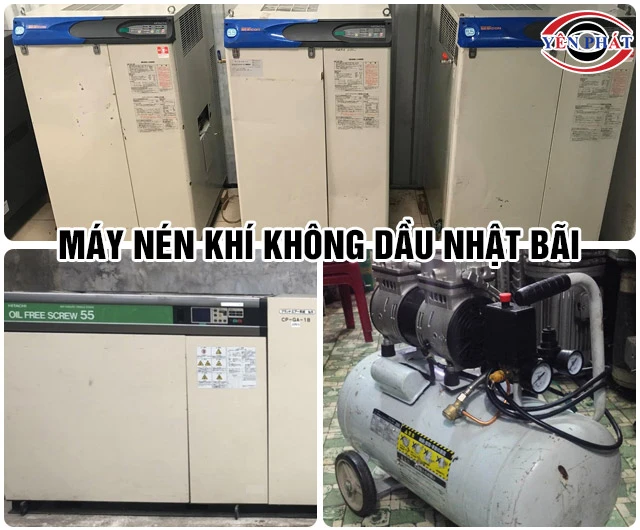 máy nén khí không dầu Nhật bãi