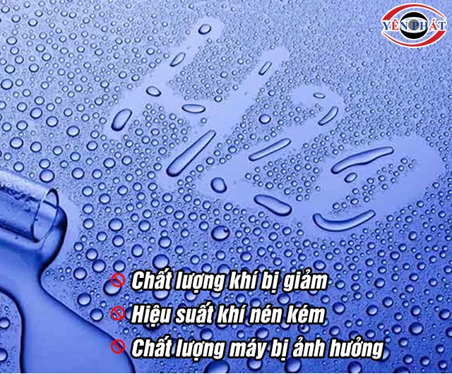 Nguy cơ xả nước trong máy nén khí không đúng cách