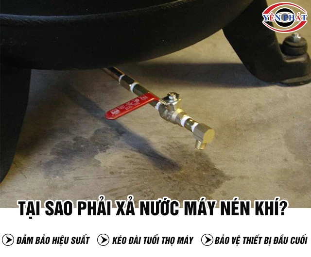Tại sao cần phải xả nước trong máy nén khí?