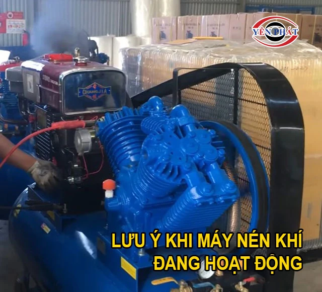 lưu ý khi máy nén khí đang hoạt động