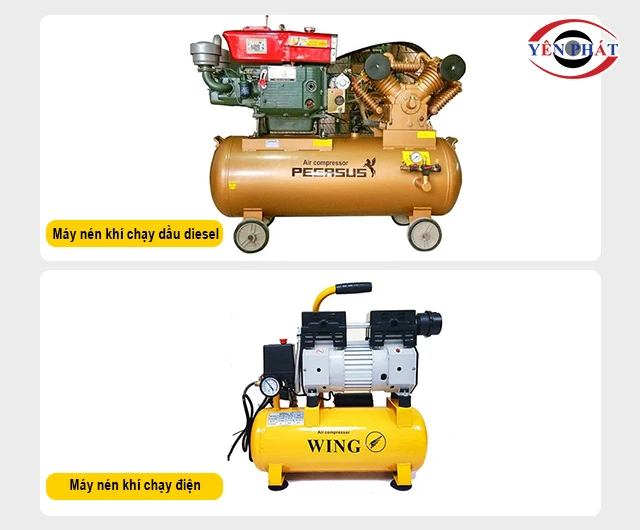 Phân loại máy nén khí theo nhiên liệu