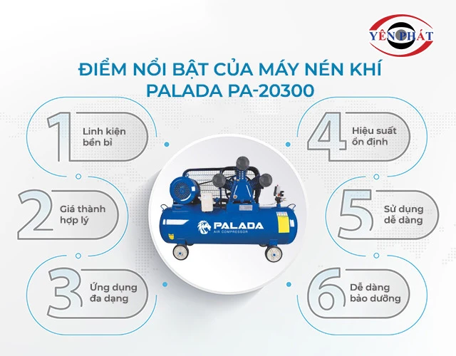 ưu điểm của Máy nén khí cao áp Palada PA-20300