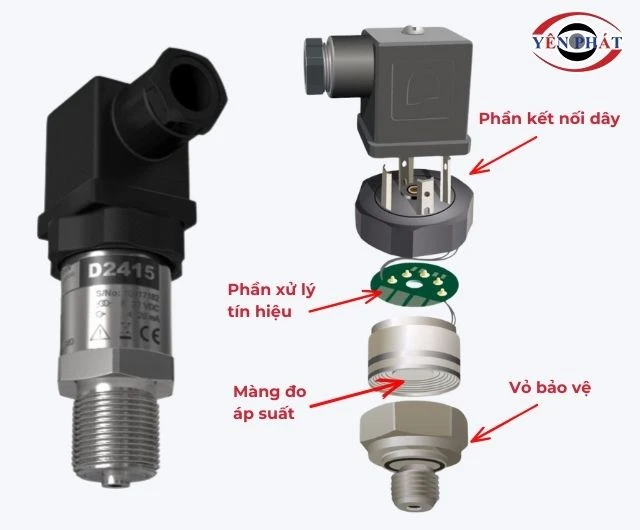cấu tạo của cảm biến áp suất máy nén khí