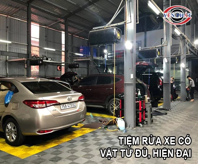 tiệm rửa xe hiện đại