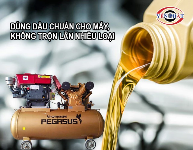 Dùng dầu chuẩn cho máy nén khí