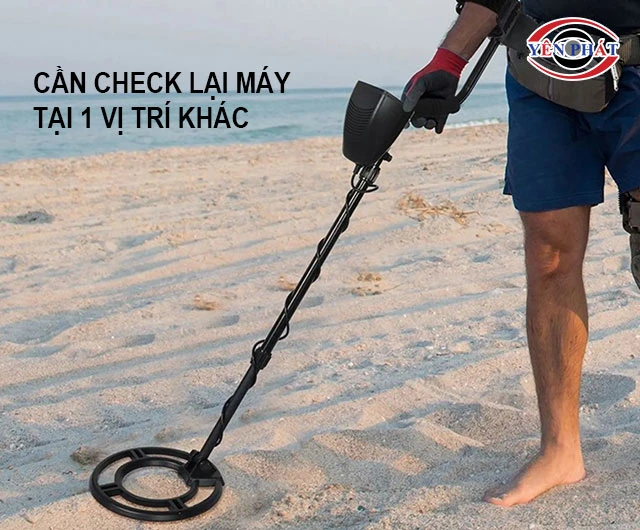 kiểm tra máy dò kim loại tại địa điểm khác