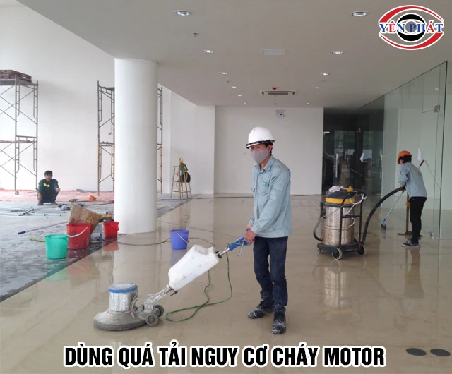 Motor máy chà sàn bị cháy do quá tải