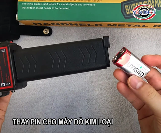 thay pin máy dò kim loại