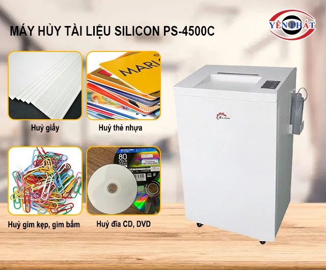 máy hủy tài liệu Silicon PS-4500C huỷ đa chất liệu