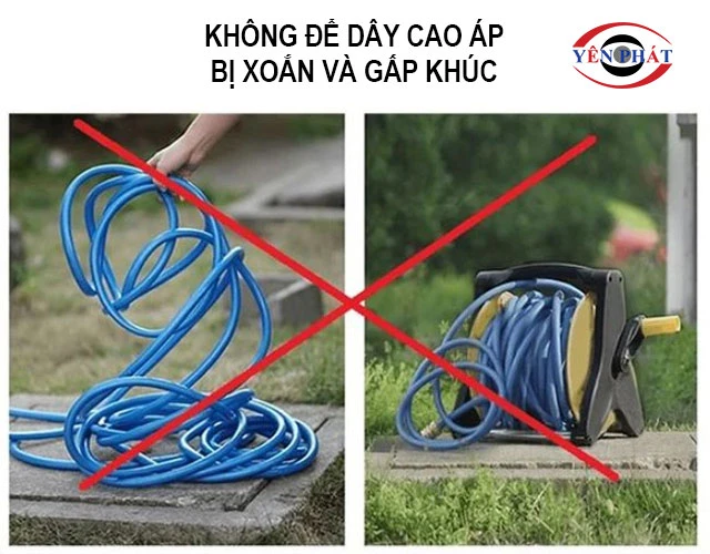 không để Dây cao áp bị xoắn