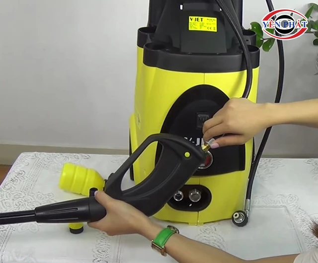 lắp phụ kiện cho máy rửa xe máy V-JET VJ 130