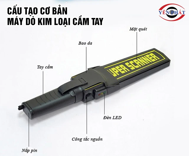 Cấu tạo máy dò kim loại cầm tay