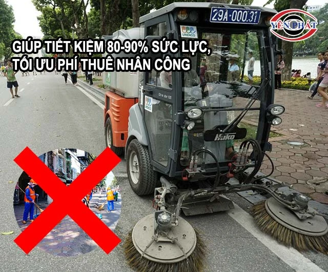 xe quét đường giúp tiết kiệm sức và nhân công