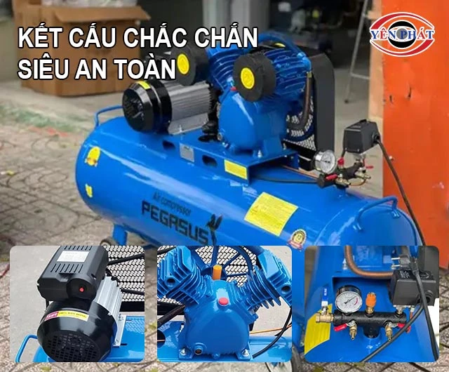 kết cấu chắc chắn, an toàn của máy nén khí 9kg