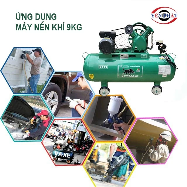 Ứng dụng của máy khí nén 9kg