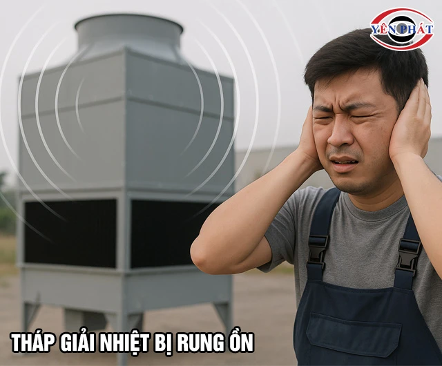 Hậu quả tháp giải nhiệt bị rung ồn