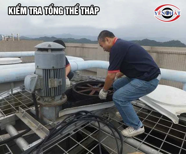 Kiểm tra tháp giải nhiệt bị rung ồn